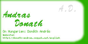andras donath business card