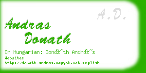 andras donath business card